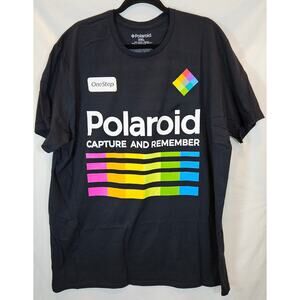 C-Life Polaroid Rainbow Spectrum Graphic Tee Black 2XL NWOT